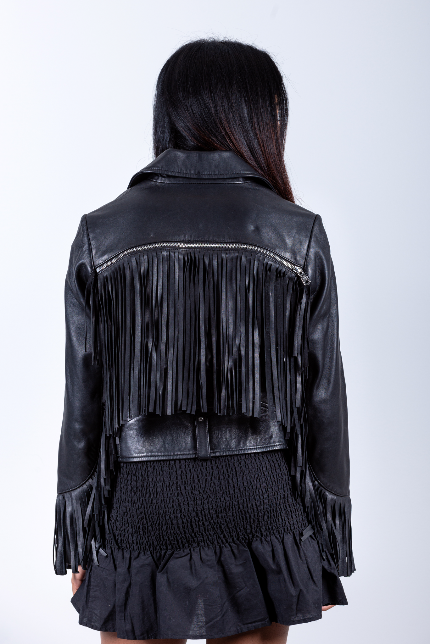 Kate Leather Fringe Jacket