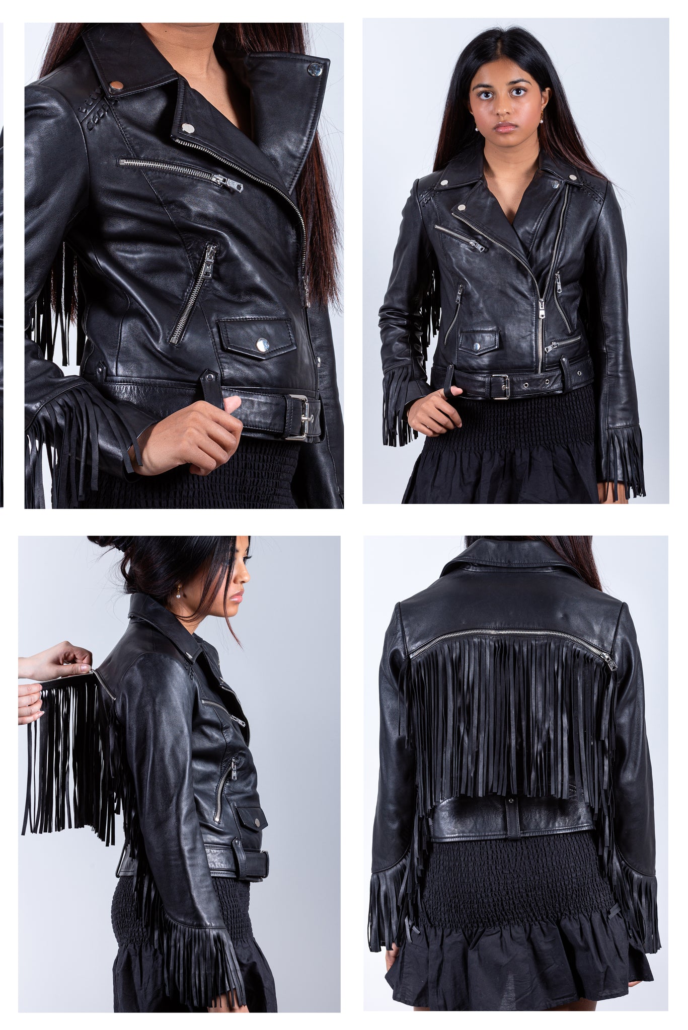 Kate Leather Fringe Jacket