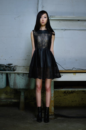 Taylor Laser Cut Leather Dress
